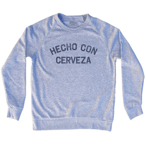 Hecho Con Cerveza Adult Tri-Blend Sweatshirt - Grey Heather