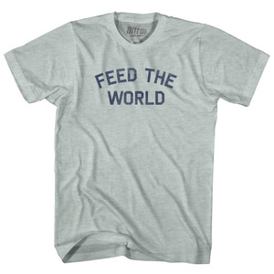 Feed The World Adult Tri-Blend T-shirt - Athletic Cool Grey