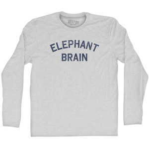 Elephant Brain Adult Cotton Long Sleeve T-shirt - Grey Heather Elephant Brain Adult Cotton Long Sleeve T-shirt - Grey Heather