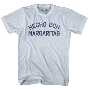 Hecho Con Margaritas Adult Tri-Blend T-shirt - Athletic White