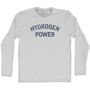 Hydrogen Power Adult Cotton Long Sleeve T-shirt - Grey Heather