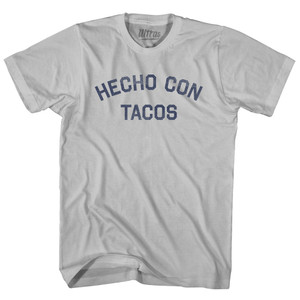 Hecho Con Tacos Adult Cotton T-shirt - Cool Grey