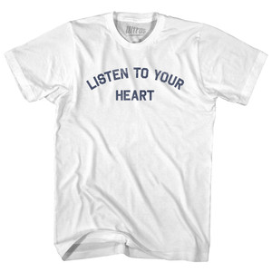 Listen To Your Heart Womens Cotton Junior Cut T-Shirt - White