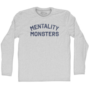 Mentality Monsters Adult Cotton Long Sleeve T-shirt - Grey Heather Mentality Monsters Adult Cotton Long Sleeve T-shirt - Grey Heather