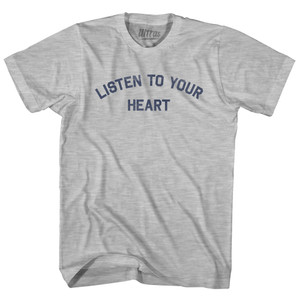 Listen To Your Heart Womens Cotton Junior Cut T-Shirt - Grey Heather
