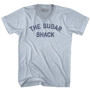 The Sugar Shack Adult Tri-Blend V-neck T-shirt - Athletic White