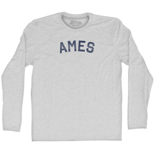 Ames Adult Cotton Long Sleeve T-shirt - Grey Heather
