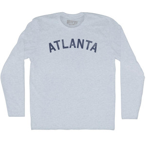 Atlanta Adult Tri-Blend Long Sleeve T-shirt - Athletic White