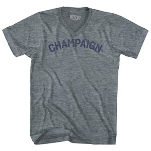 Champaign Adult Tri-Blend V-neck T-shirt - Athletic Grey