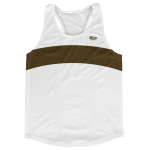 White And Brown Dark Arch Running Track Tops Made In USA