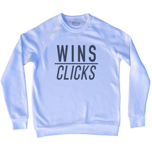 Wins Over Clicks Adult Tri-Blend Sweatshirt - White