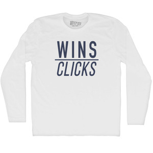Wins Over Clicks Adult Cotton Long Sleeve T-shirt - White