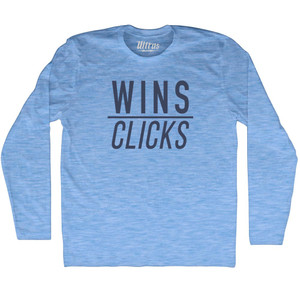Wins Over Clicks Adult Tri-Blend Long Sleeve T-shirt - Athletic Blue Wins Over Clicks Adult Tri-Blend Long Sleeve T-shirt - Athletic Blue
