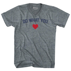 Do What You Heart Tri-Blend V-neck Womens Junior Cut T-shirt - Athletic Grey Do What You Heart Tri-Blend V-neck Womens Junior Cut T-shirt - Athletic Grey