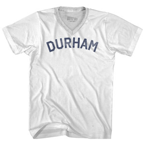 Durham Adult Tri-Blend V-neck T-shirt - White