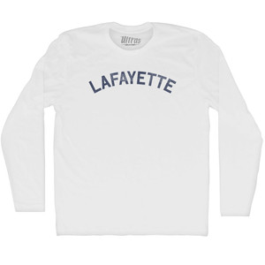 Lafayette Adult Cotton Long Sleeve T-shirt - White