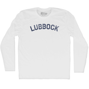 Lubbock Adult Cotton Long Sleeve T-shirt - White