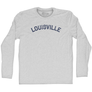 Louisville Adult Cotton Long Sleeve T-shirt - Grey Heather