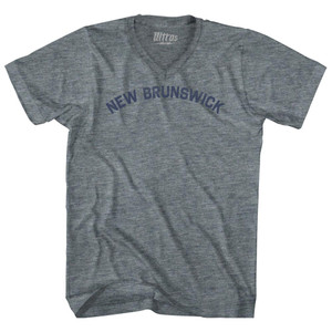 New Brunswick Tri-Blend V-neck Womens Junior Cut T-shirt - Athletic Grey