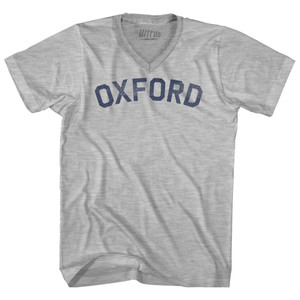 Oxford Adult Cotton V-neck T-shirt - Grey Heather