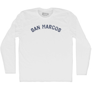 San Marcos Adult Cotton Long Sleeve T-shirt - White