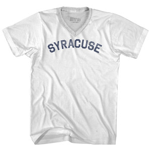 Syracuse Adult Tri-Blend V-neck T-shirt - White