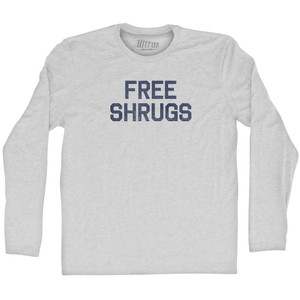 Free Shrugs Adult Cotton Long Sleeve T-shirt - Grey Heather