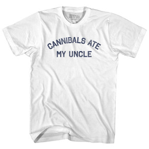 Cannibals Ate My Uncle Adult Cotton T-shirt - White