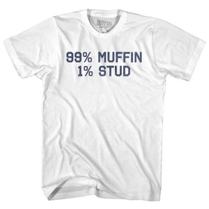 99% Muffin 1% Stud Youth Cotton T-shirt - White