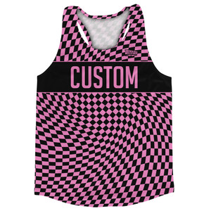 Black And Bright Pink Custom Running Racerback Singlet Track Tops Made In USA