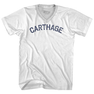 Carthage Adult Tri-Blend V-neck T-shirt - White