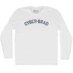 Cyber-Brad Adult Cotton Long Sleeve T-shirt - White