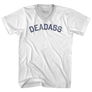 Deadass Adult Tri-Blend V-neck T-shirt - White
