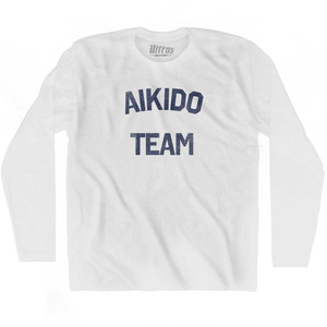 Aikido Team Adult Cotton Long Sleeve T-shirt - White Aikido Team Adult Cotton Long Sleeve T-shirt - White