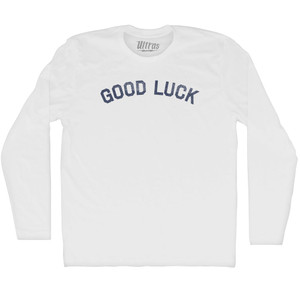 Good Luck Adult Cotton Long Sleeve T-shirt - White