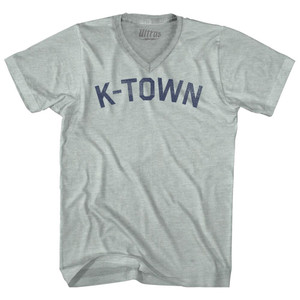 K-Town Adult Tri-Blend V-neck T-shirt - Athletic Cool Grey