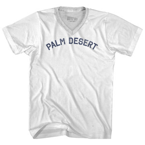 Palm Desert Adult Tri-Blend V-neck T-shirt - White