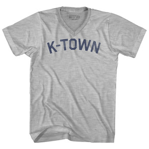 K-Town Adult Cotton V-neck T-shirt - Grey Heather