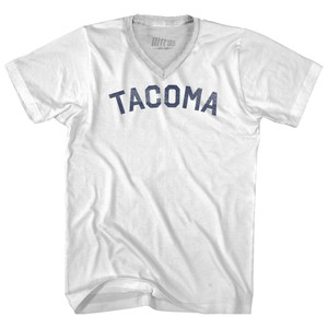 Tacoma Adult Tri-Blend V-neck T-shirt - White