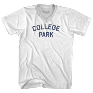 College Park Adult Tri-Blend V-neck T-shirt - White