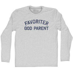 Favorite God Parent Adult Cotton Long Sleeve T-shirt - Grey Heather Favorite God Parent Adult Cotton Long Sleeve T-shirt - Grey Heather