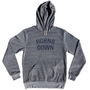 Horns Down Tri-Blend Hoodie - Athletic Grey