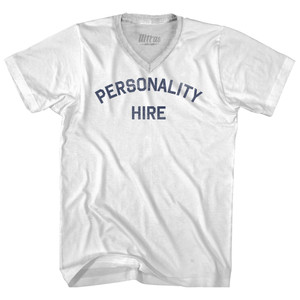 Personality Hire Adult Tri-Blend V-neck T-shirt - White