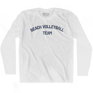 Beach Volleyball Team Adult Cotton Long Sleeve T-shirt - White
