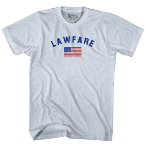 Lawfare American Flag Adult Tri-Blend T-shirt Athletic White