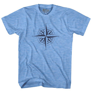 Compass Rose Adult Tri-Blend T-shirt Athletic Blue