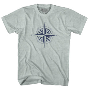 Compass Rose Adult Tri-Blend T-shirt Athletic Cool Grey