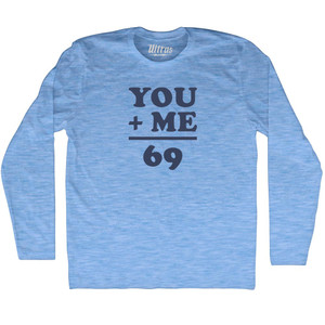 69 Math Equation Adult Tri-Blend Long Sleeve T-shirt Athletic Blue