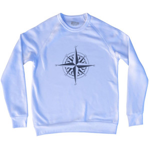 Compass Rose Adult Tri-Blend Sweatshirt White