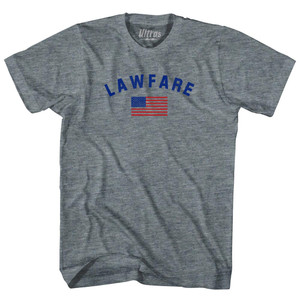 Lawfare American Flag Womens Tri-Blend Junior Cut T-Shirt Athletic Grey Lawfare American Flag Womens Tri-Blend Junior Cut T-Shirt Athletic Grey
